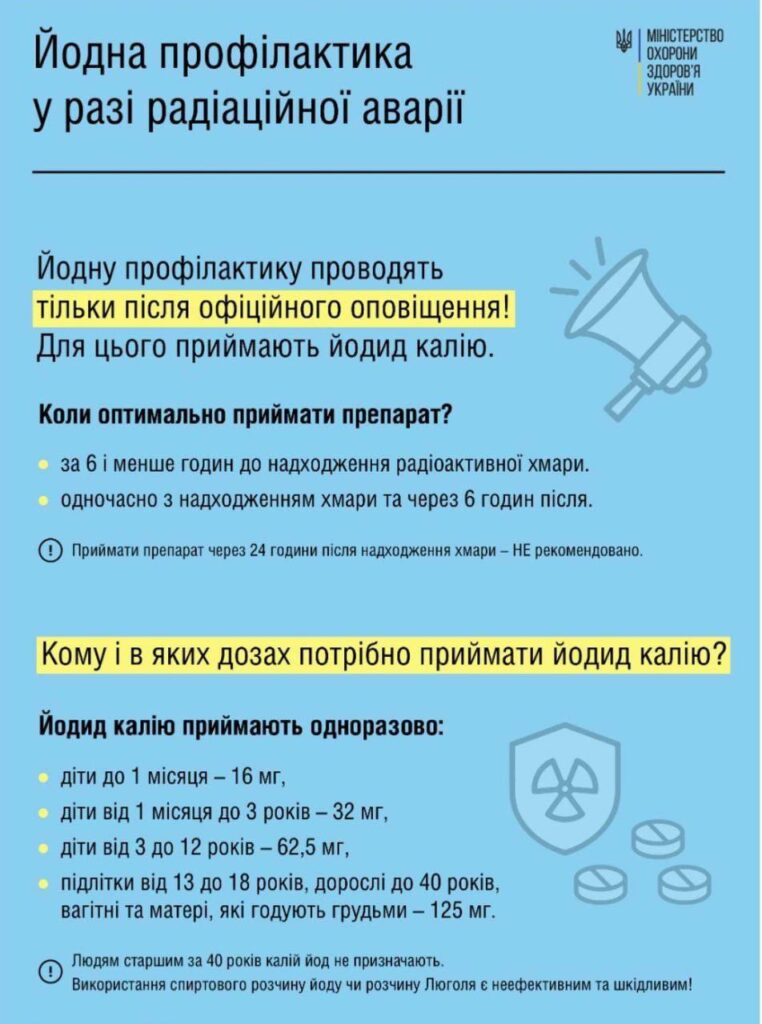 В амбулаторіях Зеленодольського ЦПМСД кожен з вас має можливість отримати таблетки йодид калію безкоштовно